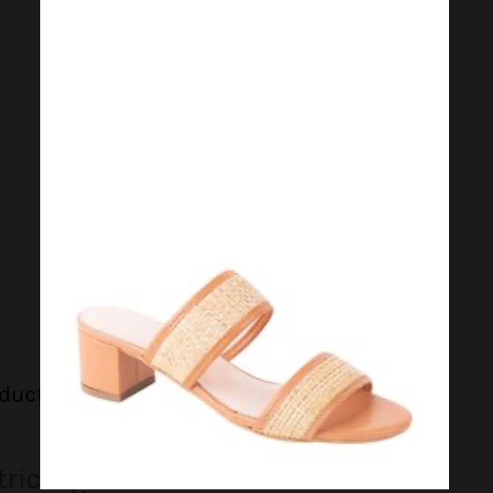 Patricia Green Florence Raffia Block Heeled Sandal- Size 8- Never Worn